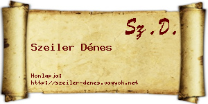 Szeiler Dénes névjegykártya